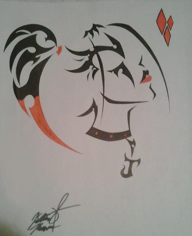 Harley Quinn Tribal Tattoo Original And Full By Juliana Nasome On Deviantart Harley Quinn Tribal Tattoo Original And Full By Juliana Nasome On Deviantart