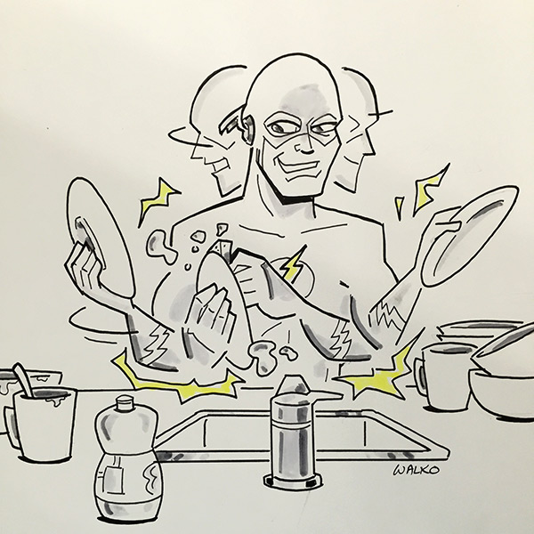 Flash Doing Dishes - Boston Comic Con 2015