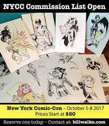 Pre-Show Commission List For NYCC is OPEN!