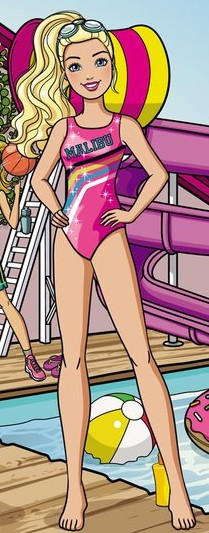 Barbie Roberts's sports and magic bathing suit