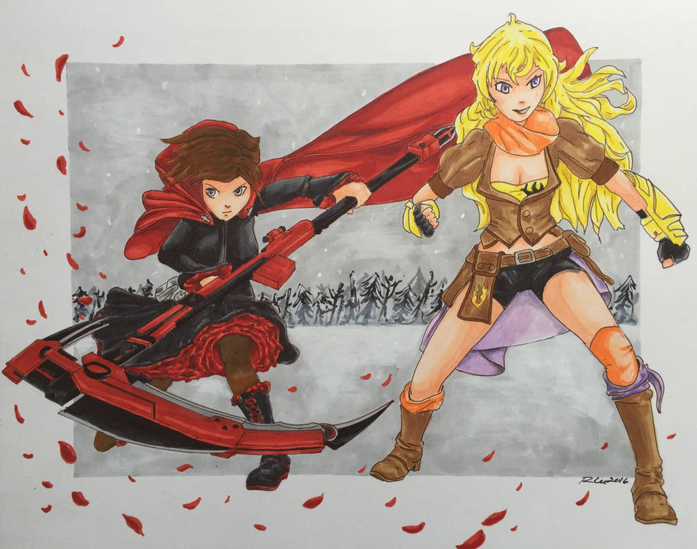 Ruby Yart RWBY - Ruby and Yang by RoninLeeArt on DeviantArt