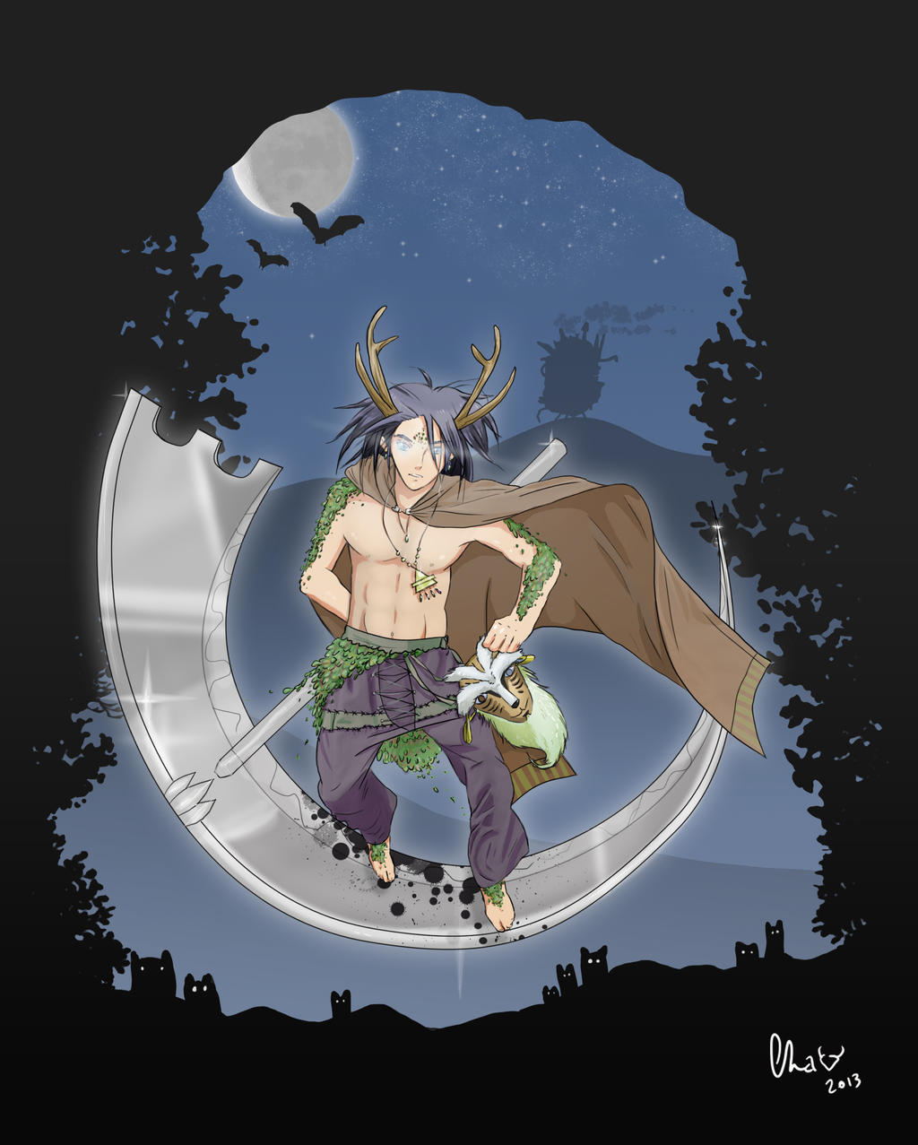 Fanart Hauru + Mononoke world - Halloween Contest by Red-Cha