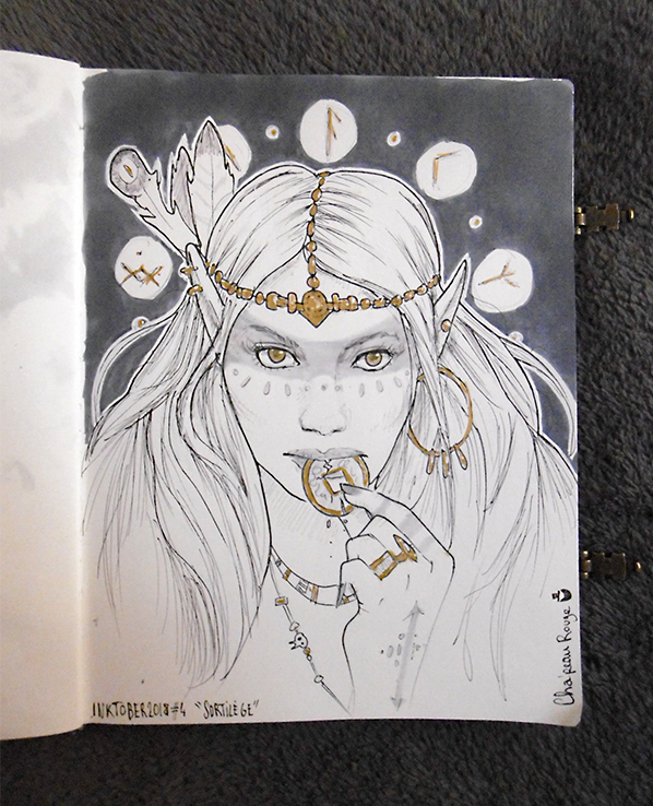 INKTOBER CHALLENGE 2018 - Day 4 : Spell, Sortilege by Red-Cha