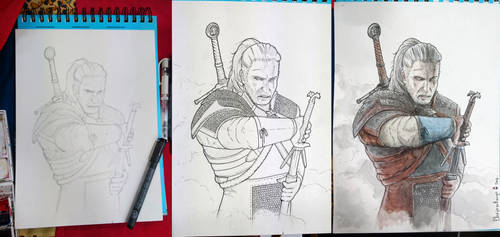 The Witcher - Geralt de Riv - Watercolors