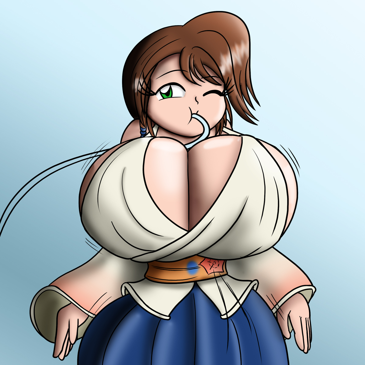 Commission - Breast Inflated Yuna.