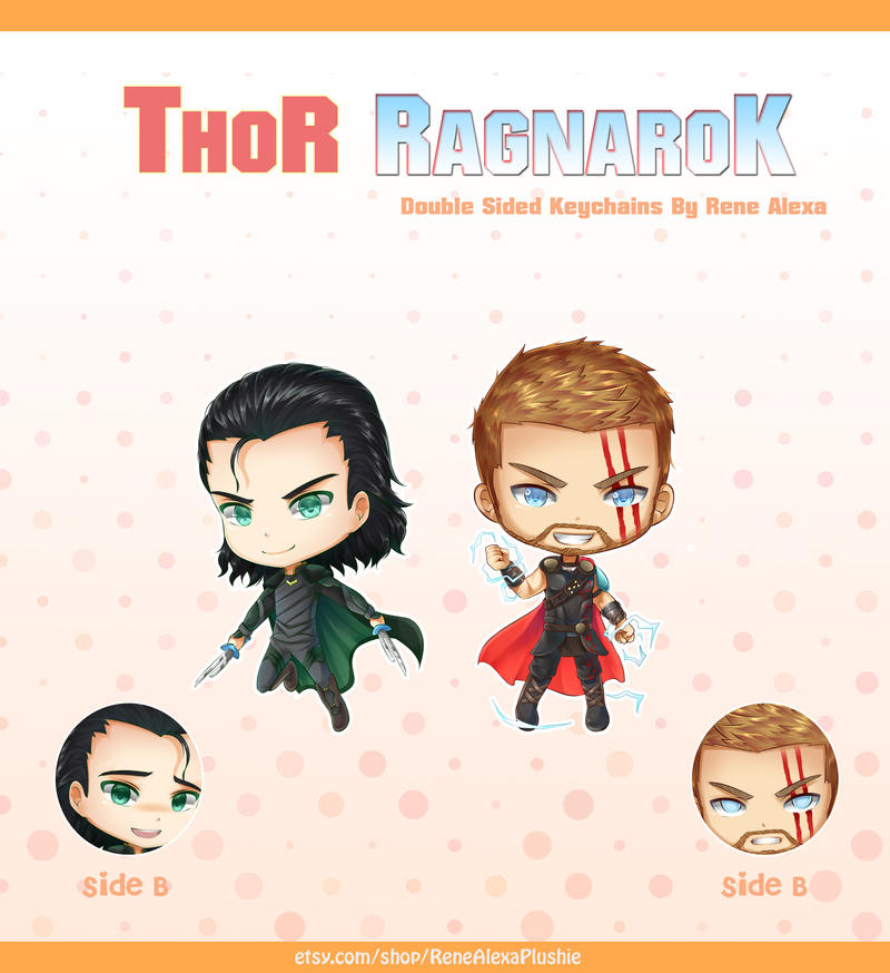 Thor Ragnarok - Double Sided Keychains by renealexa-plushie