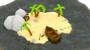 Deserted low poly island