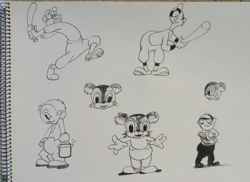 Disney character ink drawings #5 by RobMitchem on DeviantArt