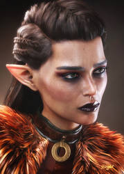 Portrait of an elf woman
