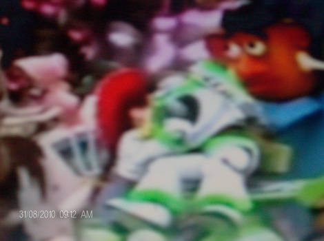 Me and Buzz kiss in a parade