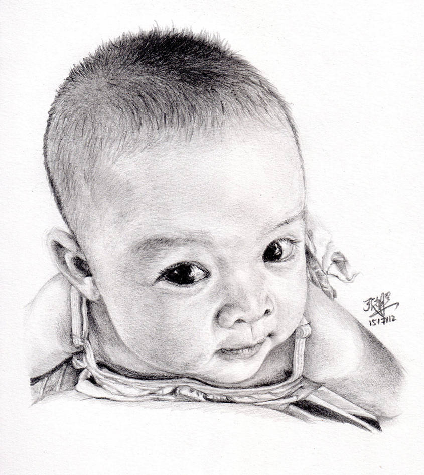 Pencil sketch of my cute baby daughter by chaseroflight on DeviantArt