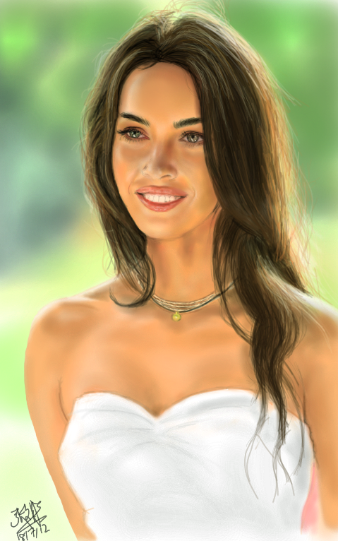 iPad FINGER painting of Megan Fox