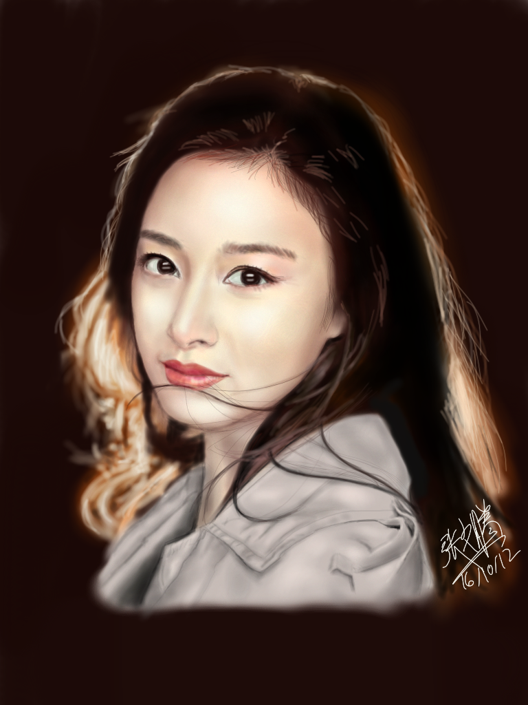 iPad finger painting of Korean Actress Kim Tae Hee