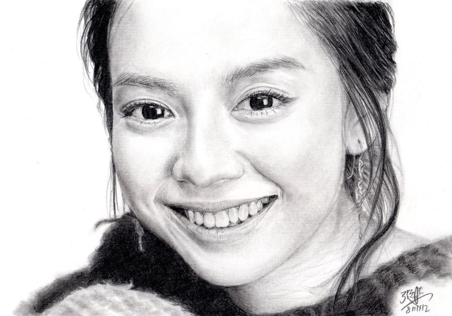 Pencil Portrait of Korean actress Song Ji-Hyo