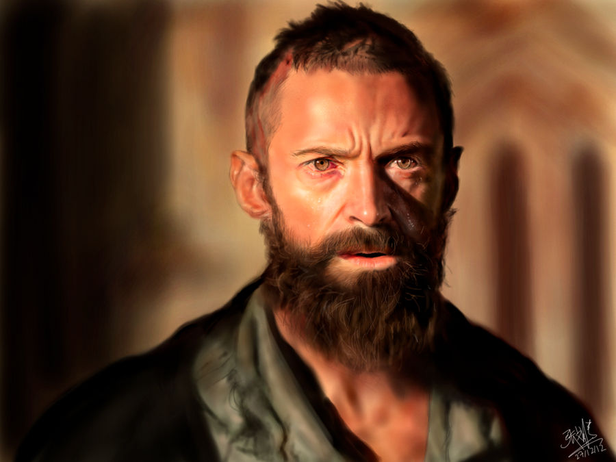 iPad finger painting of Hugh Jackman