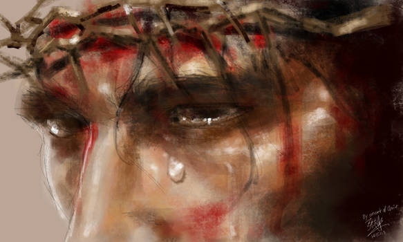 The look of Jesus. iPad finger painting.