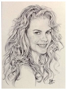 Ballpoint pen sketch of Nicole Kidman