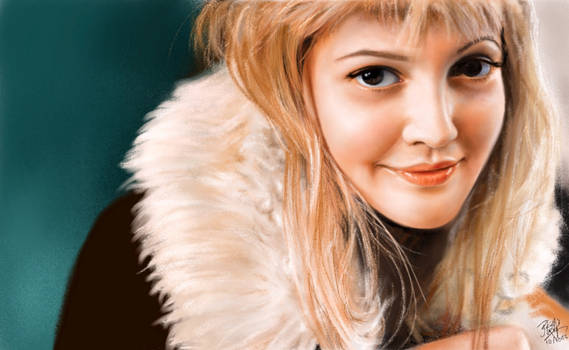 IPad finger painting of Drew Barrymore