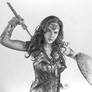 Pencil drawing of Wonderwoman