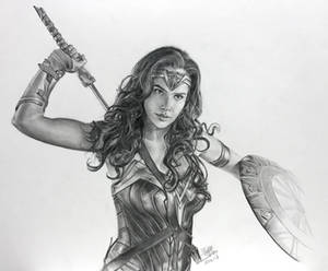 Pencil drawing of Wonderwoman