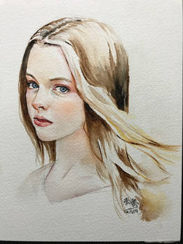 Simple watercolor portrait