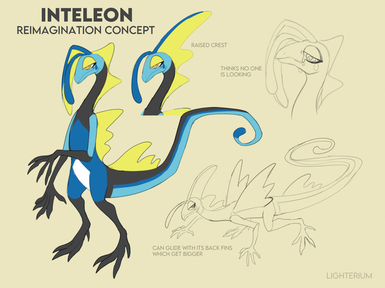 Inteleon Draw Inteleon reimagining concept by Lighterium on DeviantArt