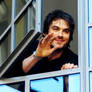 Ian Somerhalder waving