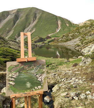 outdoor oil painting in the mountains drawing deviantart archiwyzard