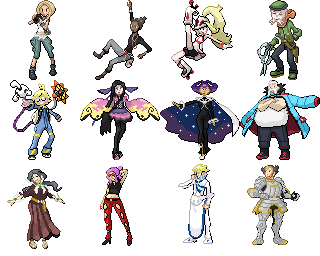 Kalos Gym Leaders and Elite Four Sprites by PM50246 on DeviantArt.
