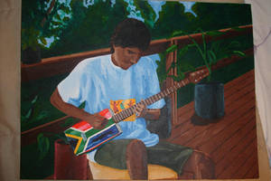 Self Portrait w African Guitar