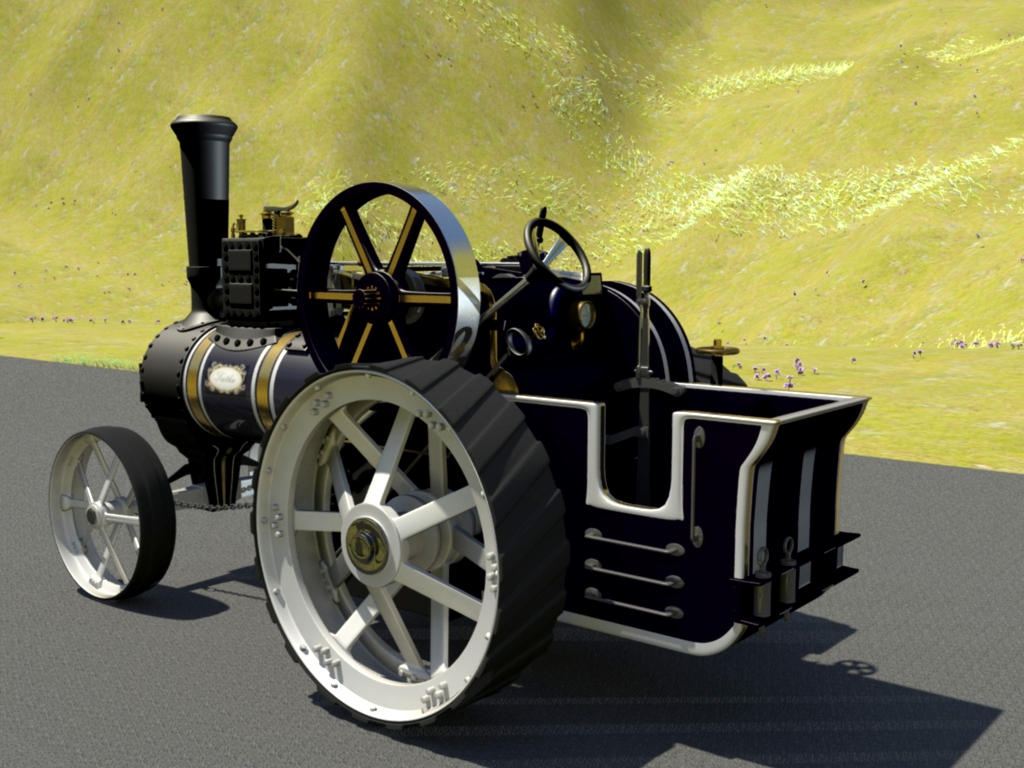 Steam Traction Engine (3/4 view back) by djennie on DeviantArt