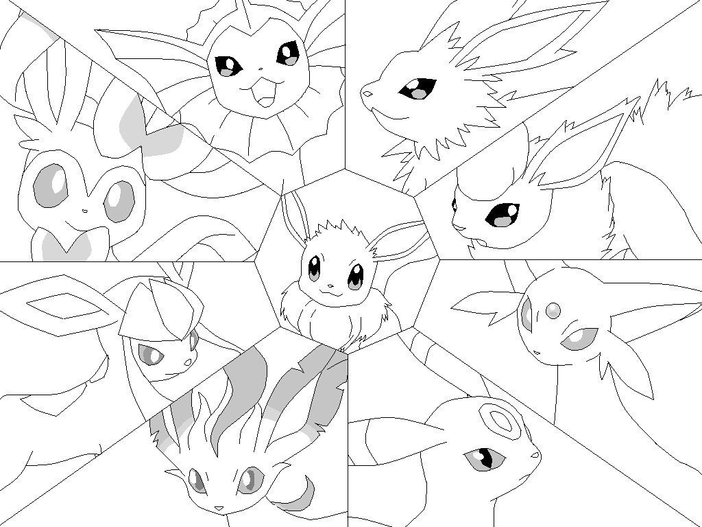 MS Paint: Eevee Evolution Line (Regular and Shiny) by Poke-Sonic-ZillaSaur  on DeviantArt