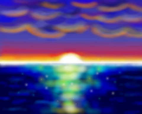 The Sunset over the Ocean