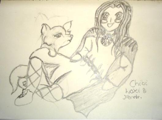 Chibi Loki and Fenrir