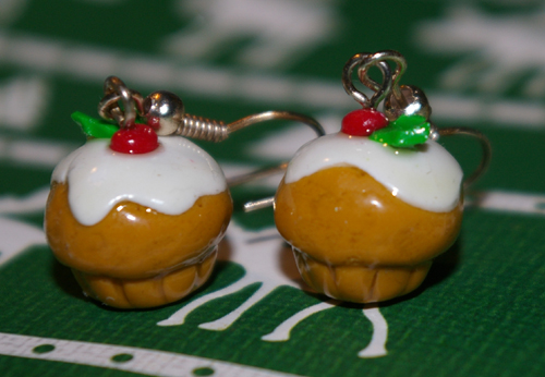 Christmas muffin earrings