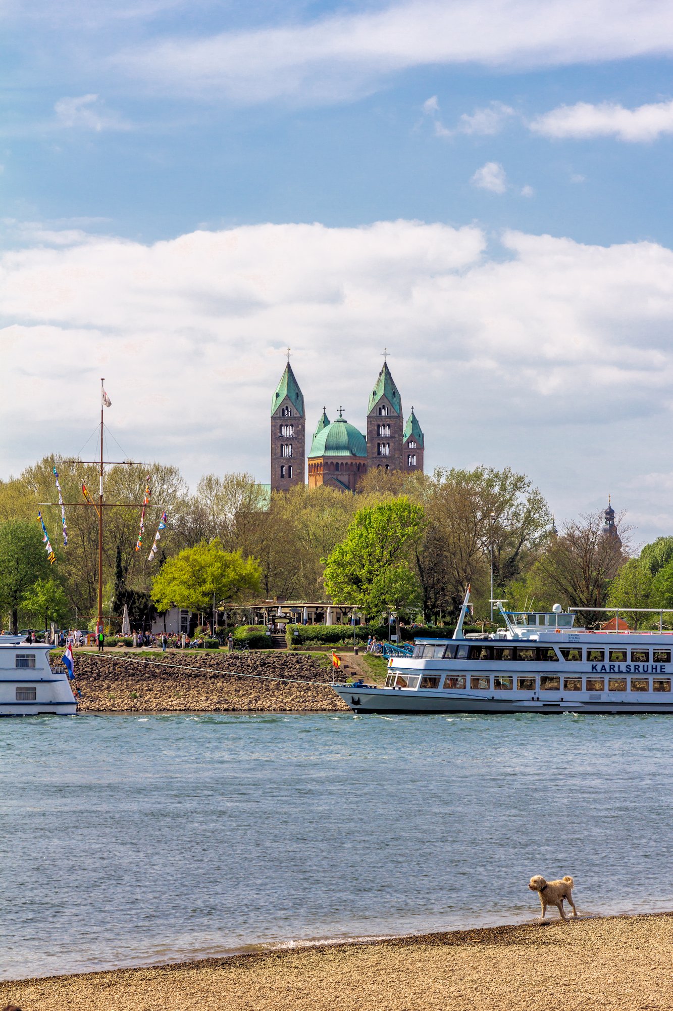 Speyer Cathedral with river Rhine