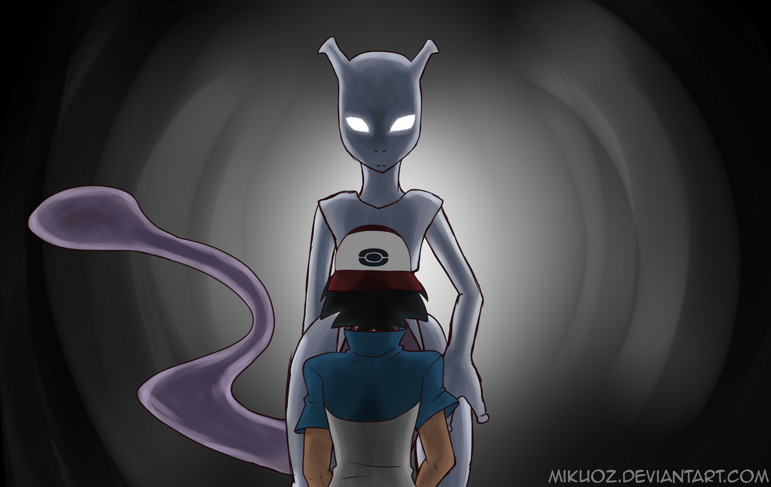 Mewtwo and Ash by Mikuoz on DeviantArt.