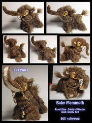 Baby Mammoth Spirit Carrier -Poseable OOAK ArtDoll