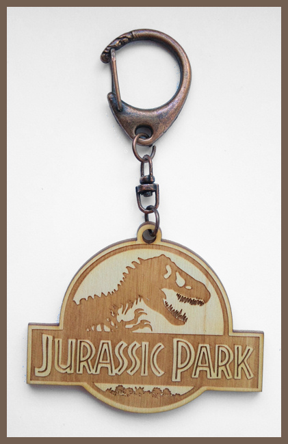 JURASSIC PARK - wood keyring