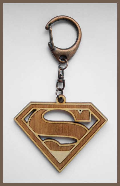 SUPERMAN - wood keyring