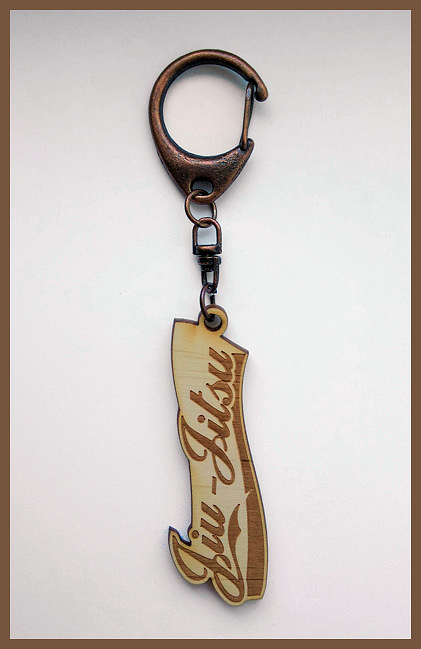 BRAZILIAN JIU JITSU - wood keyring