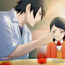 Sasuke and his daughter Sarada - Dinner