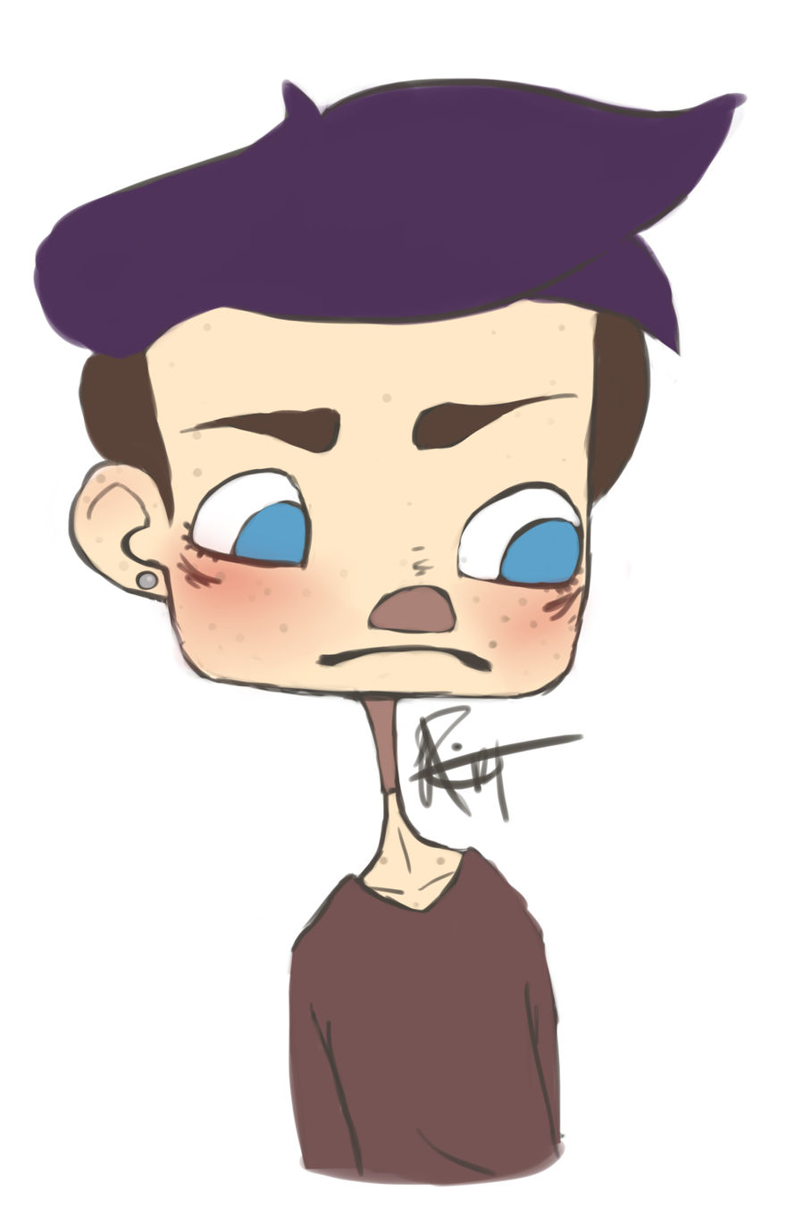 Purple Haired Boy By Pan Sexy On Deviantart