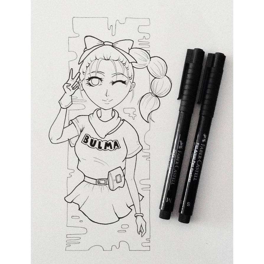 Bulma Cursive Bulma lineart by MiaMight on DeviantArt