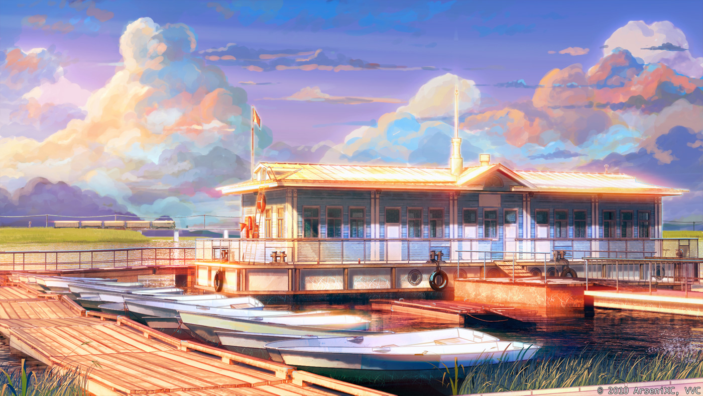 Boat station sunset