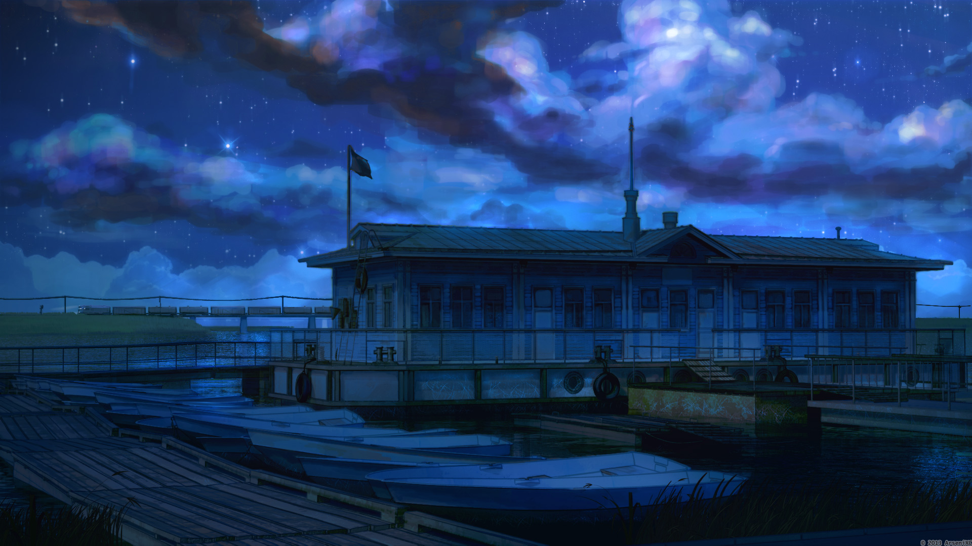 Boat station night