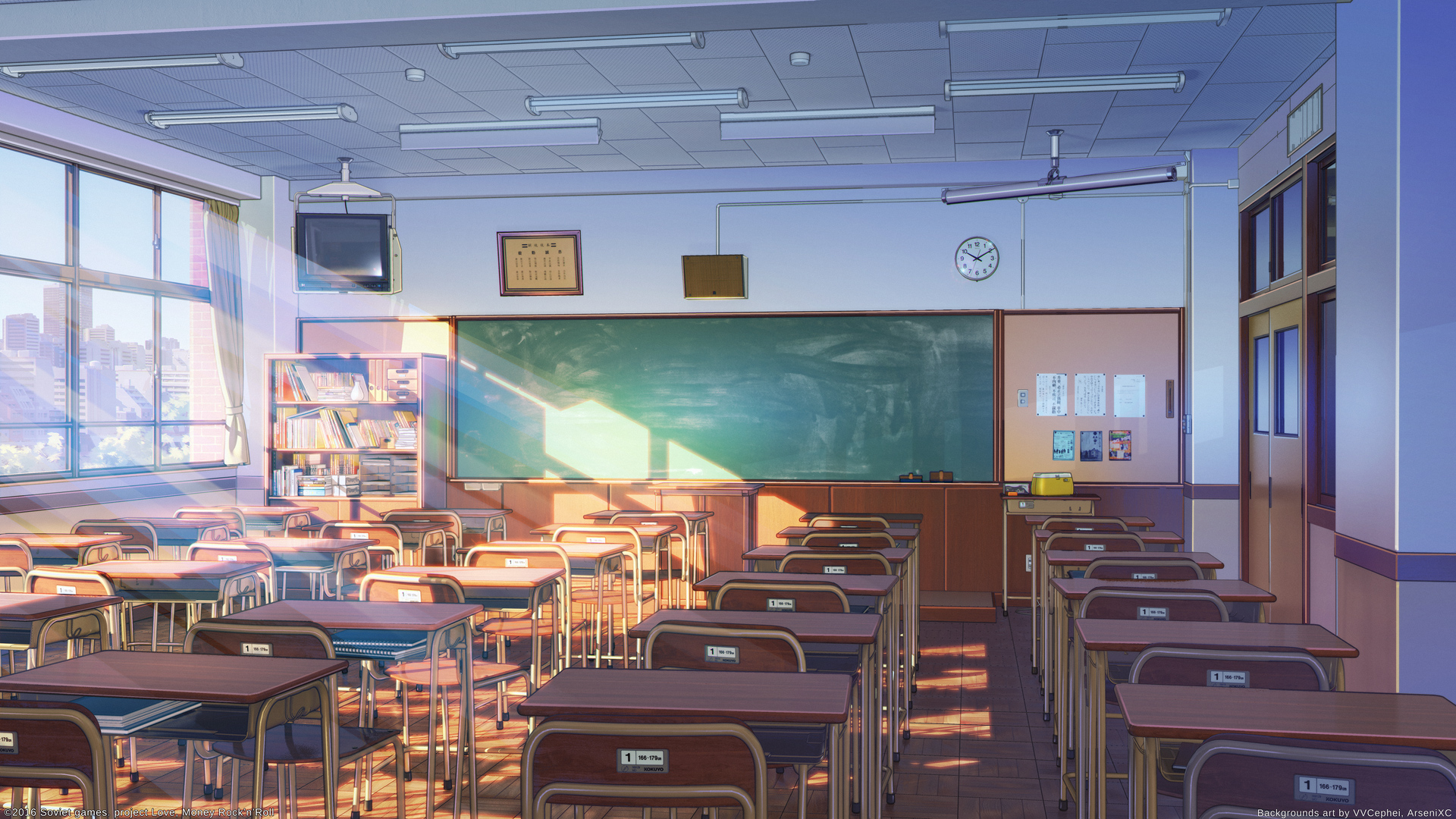 Classroom, Scenery, Background, Anime Background, Anime Scenery, Visual  Novel Scenery, Visual Novel Backgr…