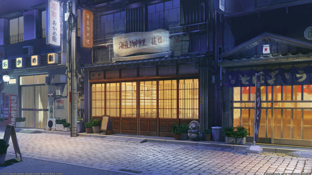 Không chỉ là một con phố đông đúc về ban ngày mà Restaurant street night by arsenixc on DeviantArt còn được biến đổi thành một khu phố đầy đặn sắc về đêm. Với ánh đèn và đồng hành cùng những nhân vật phim hoạt hình nổi tiếng, bức hình mang đến một bầu không khí đặc biệt chỉ có thể tìm thấy trong những bộ anime.