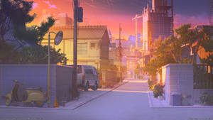 Street sunset