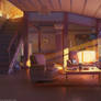 Himitsu house interior sunset version